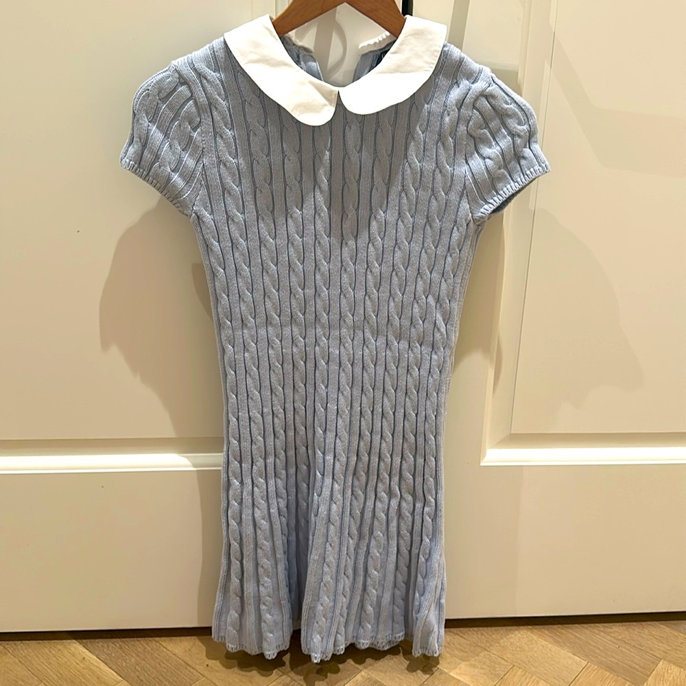 Polo Ralph Lauren girls blue cable knit dress 

Size Large 

Cotton